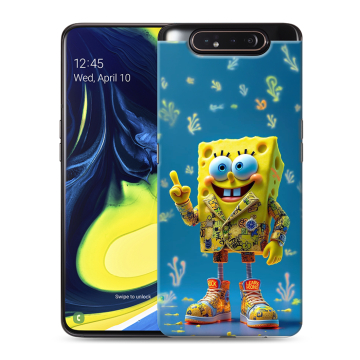 Силиконовый противоударный чехол на Samsung Galaxy A80 с принтом Спанч боб Спанчбоб
