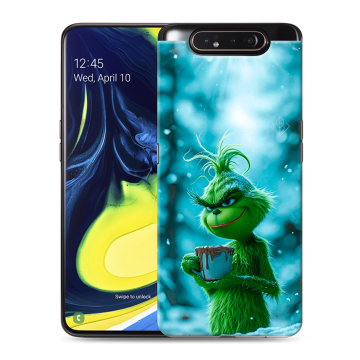 Силиконовый противоударный чехол на Samsung Galaxy A80 с принтом Новый год гринч Силиконовый противоударный чехол на Samsung Galaxy A80 с принтом Новый год гринч