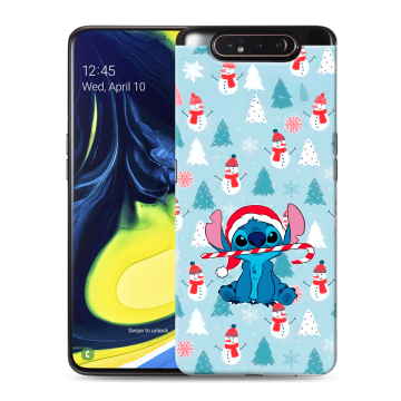 Силиконовый противоударный чехол на Samsung Galaxy A80 с принтом Стич Новый год Силиконовый противоударный чехол на Samsung Galaxy A80 с принтом Стич Новый год