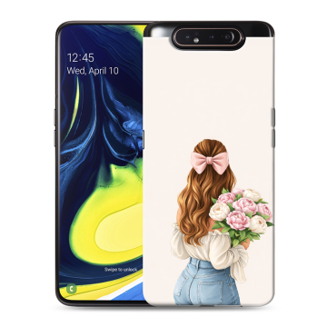 Силиконовый противоударный чехол на Samsung Galaxy A80 с принтом женский Силиконовый противоударный чехол на Samsung Galaxy A80 с принтом женский
