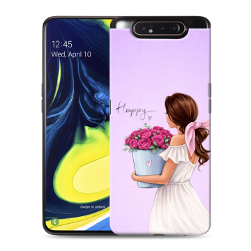 Силиконовый противоударный чехол на Samsung Galaxy A80 с принтом женский Силиконовый противоударный чехол на Samsung Galaxy A80 с принтом женский