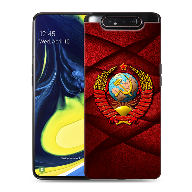 Пластиковый чехол на Samsung Galaxy A80 с принтом Герб СССР Пластиковый чехол на Samsung Galaxy A80 с принтом Герб СССР