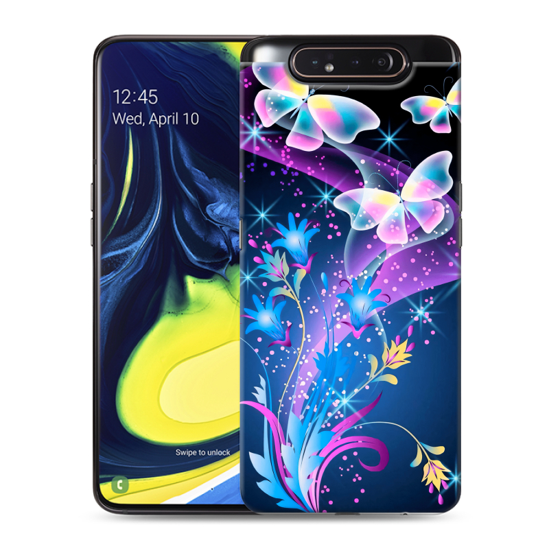 Пластиковый чехол на Samsung Galaxy A80 с принтом Бабочки Пластиковый чехол на Samsung Galaxy A80 с принтом Бабочки
