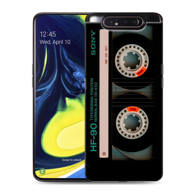Силиконовый противоударный чехол на Samsung Galaxy A80 с принтом Кассета Силиконовый противоударный чехол на Samsung Galaxy A80 с принтом Кассета