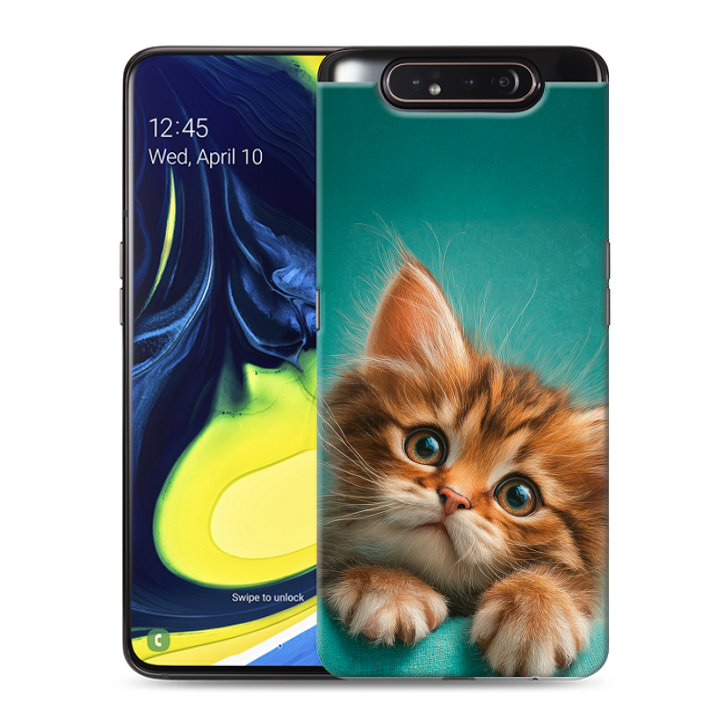 Пластиковый чехол на Samsung Galaxy A80 с принтом котенок Пластиковый чехол на Samsung Galaxy A80 с принтом котенок