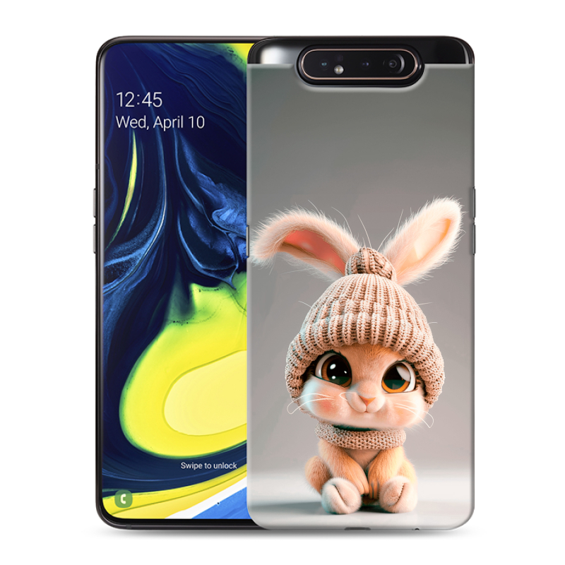 Силиконовый противоударный чехол на Samsung Galaxy A80 с принтом Кролик Силиконовый противоударный чехол на Samsung Galaxy A80 с принтом Кролик