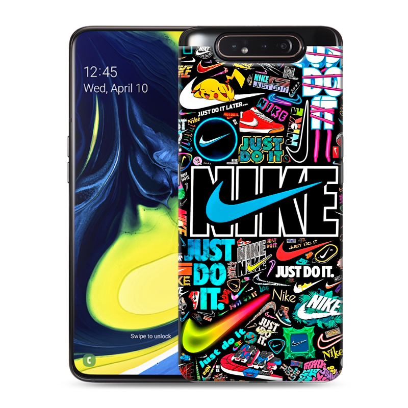 Пластиковый чехол на Samsung Galaxy A80 с принтом найк nike черный Пластиковый чехол на Samsung Galaxy A80 с принтом найк nike черный