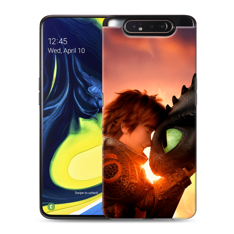 Пластиковый чехол на Samsung Galaxy A80 с принтом Как приручить дракона Пластиковый чехол на Samsung Galaxy A80 с принтом Как приручить дракона