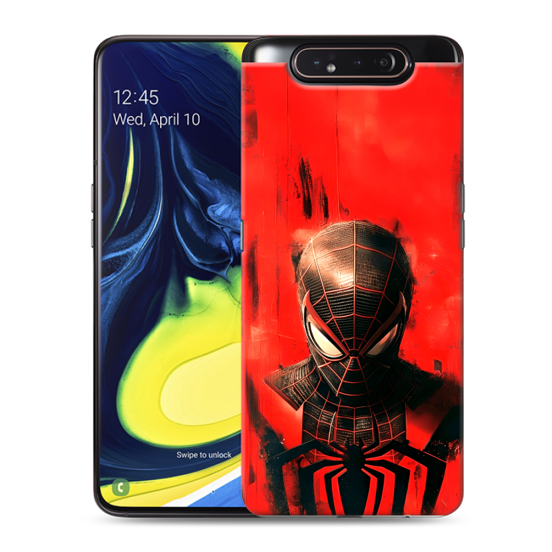 Силиконовый противоударный чехол на Samsung Galaxy A80 с принтом человек паук spiderman Силиконовый противоударный чехол на Samsung Galaxy A80 с принтом человек паук spiderman