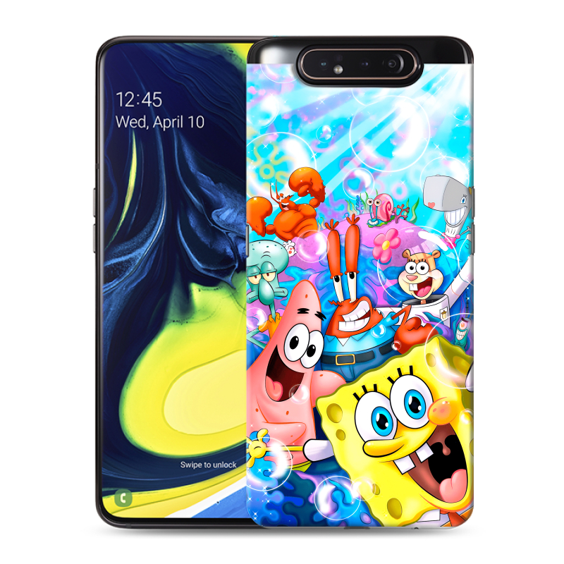 Силиконовый противоударный чехол на Samsung Galaxy A80 с принтом спанчбоб спанч боб Силиконовый противоударный чехол на Samsung Galaxy A80 с принтом спанчбоб спанч боб