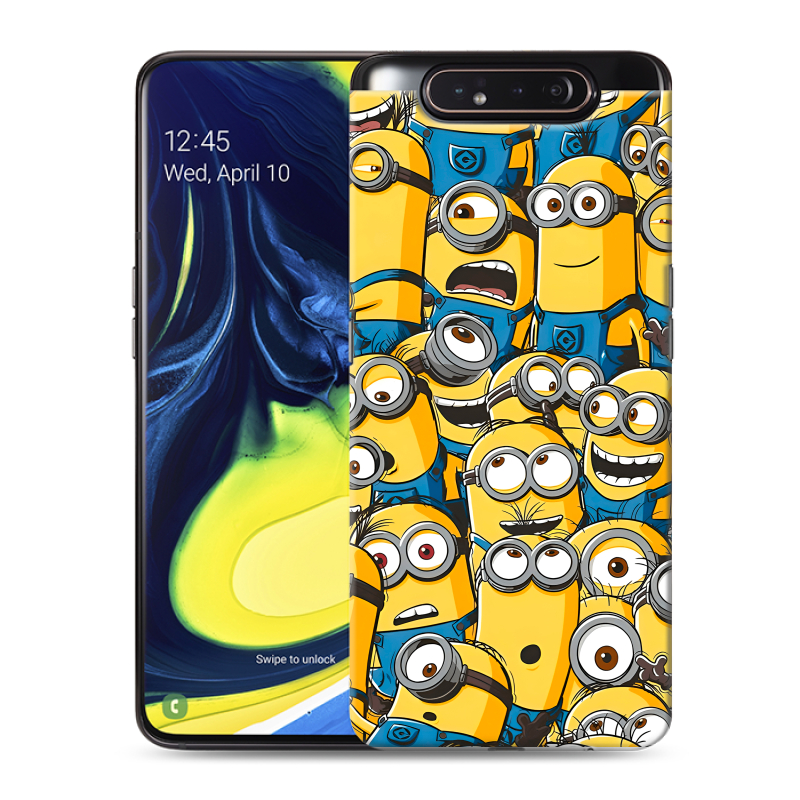Пластиковый чехол на Samsung Galaxy A80 с принтом Миньоны Пластиковый чехол на Samsung Galaxy A80 с принтом Миньоны