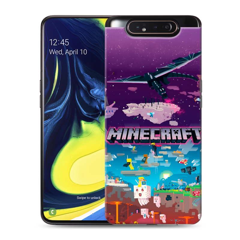 Силиконовый противоударный чехол на Samsung Galaxy A80 с принтом Майнкрафт Minecraft Силиконовый противоударный чехол на Samsung Galaxy A80 с принтом Майнкрафт Minecraft