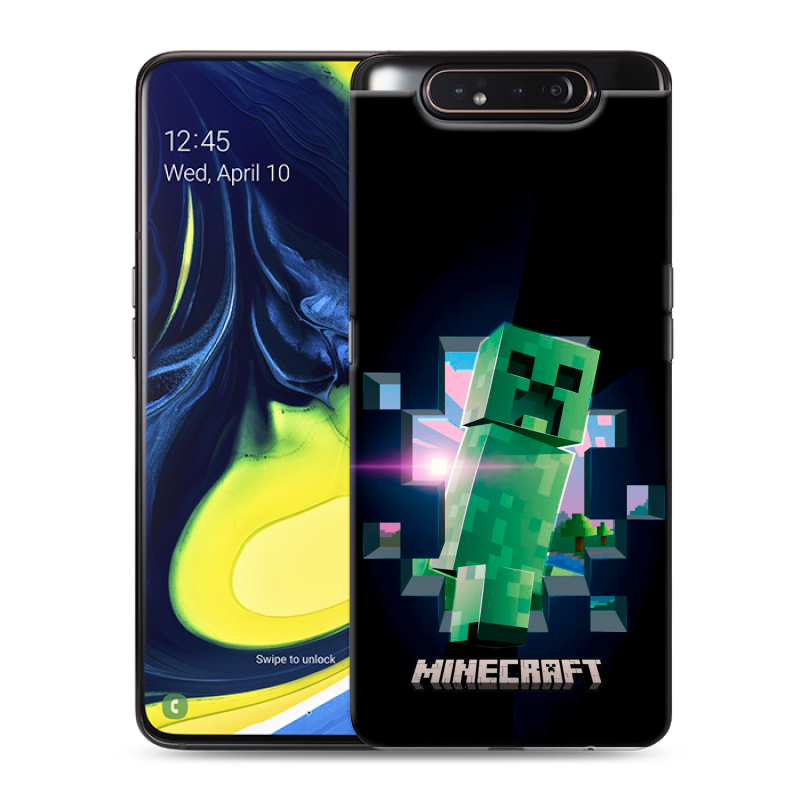 Пластиковый чехол на Samsung Galaxy A80 с принтом Майнкрафт Minecraft Пластиковый чехол на Samsung Galaxy A80 с принтом Майнкрафт Minecraft
