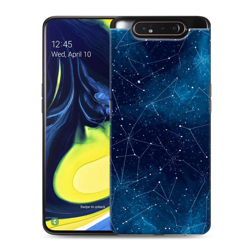 Силиконовый противоударный чехол на Samsung Galaxy A80 с принтом Космос звезды Силиконовый противоударный чехол на Samsung Galaxy A80 с принтом Космос звезды