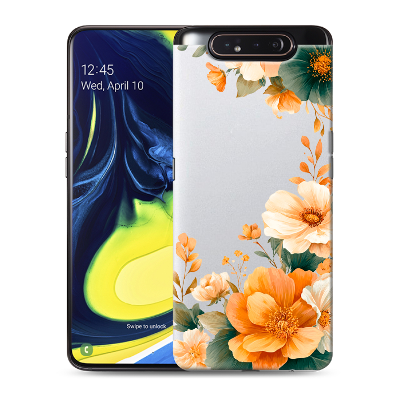 Пластиковый чехол на Samsung Galaxy A80 с принтом Цветы принт Пластиковый чехол на Samsung Galaxy A80 с принтом Цветы принт