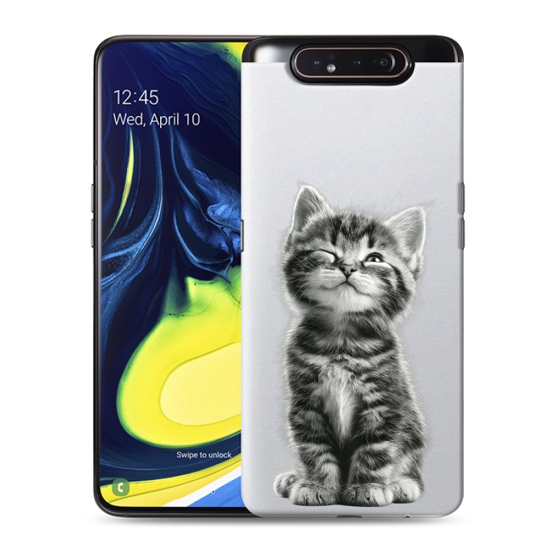 Пластиковый чехол на Samsung Galaxy A80 с принтом Котенок Пластиковый чехол на Samsung Galaxy A80 с принтом Котенок