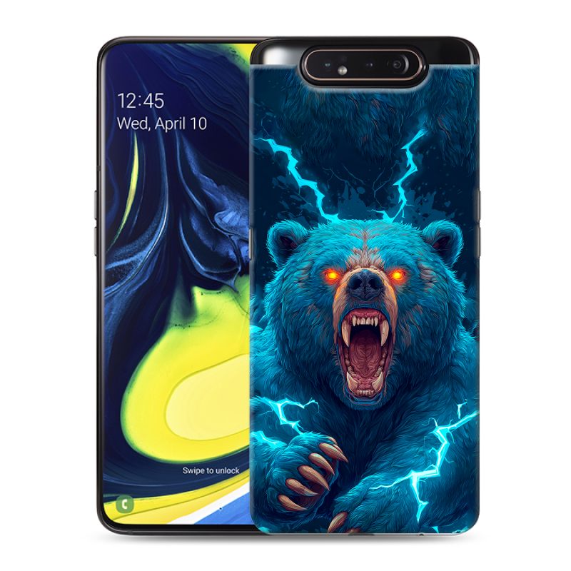 Силиконовый противоударный чехол на Samsung Galaxy A80 с принтом Медведь Силиконовый противоударный чехол на Samsung Galaxy A80 с принтом Медведь