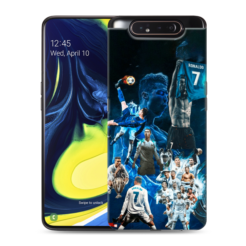 Силиконовый противоударный чехол на Samsung Galaxy A80 с принтом Реал Роналдо Силиконовый противоударный чехол на Samsung Galaxy A80 с принтом Реал Роналдо