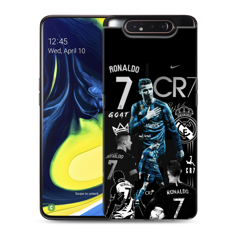 Силиконовый противоударный чехол на Samsung Galaxy A80 с принтом Реал Роналдо Силиконовый противоударный чехол на Samsung Galaxy A80 с принтом Реал Роналдо
