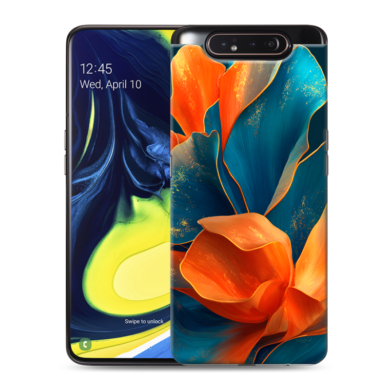 Силиконовый противоударный чехол на Samsung Galaxy A80 с принтом Цветы Силиконовый противоударный чехол на Samsung Galaxy A80 с принтом Цветы