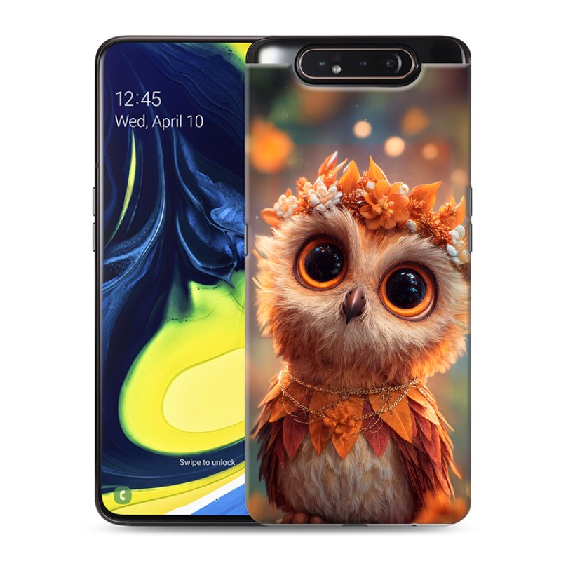 Пластиковый чехол на Samsung Galaxy A80 с принтом Милая сова Пластиковый чехол на Samsung Galaxy A80 с принтом Милая сова