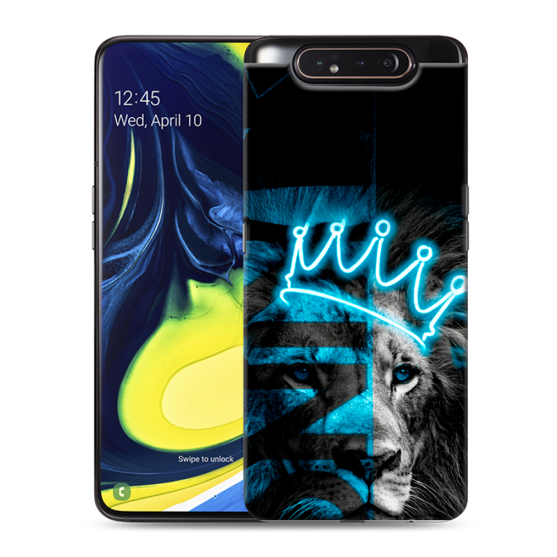 Силиконовый противоударный чехол на Samsung Galaxy A80 с принтом Король лев Силиконовый противоударный чехол на Samsung Galaxy A80 с принтом Король лев