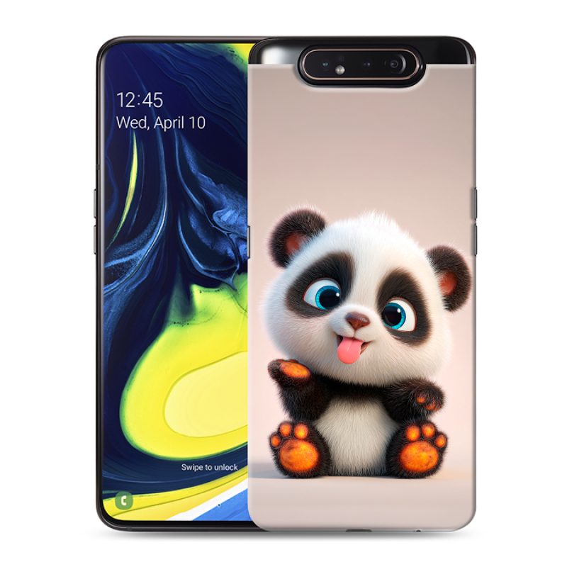 Пластиковый чехол на Samsung Galaxy A80 с принтом милая панда Пластиковый чехол на Samsung Galaxy A80 с принтом милая панда