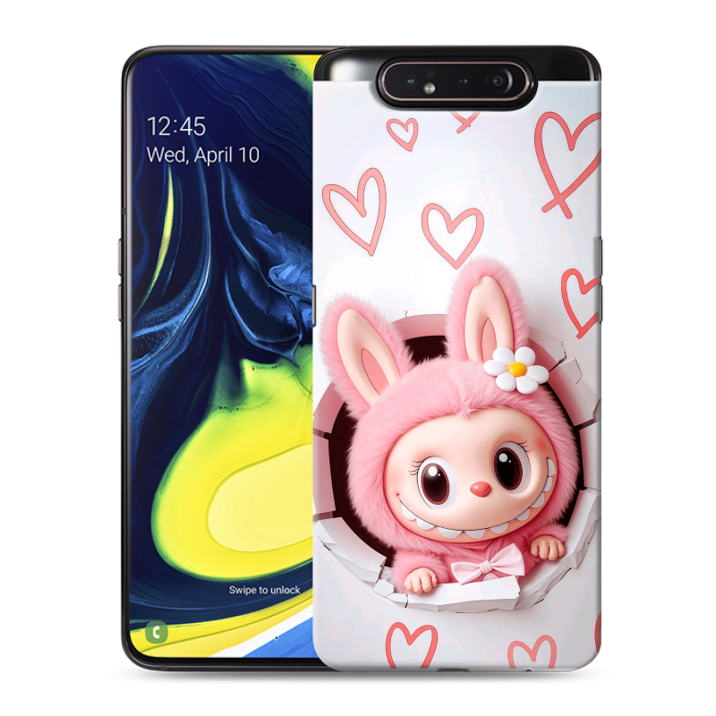 Силиконовый противоударный чехол на Samsung Galaxy A80 с принтом Labubu Лабубу Силиконовый противоударный чехол на Samsung Galaxy A80 с принтом Labubu Лабубу