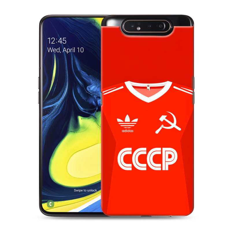 Силиконовый противоударный чехол на Samsung Galaxy A80 с принтом Флаг Герб СССР Силиконовый противоударный чехол на Samsung Galaxy A80 с принтом Флаг Герб СССР