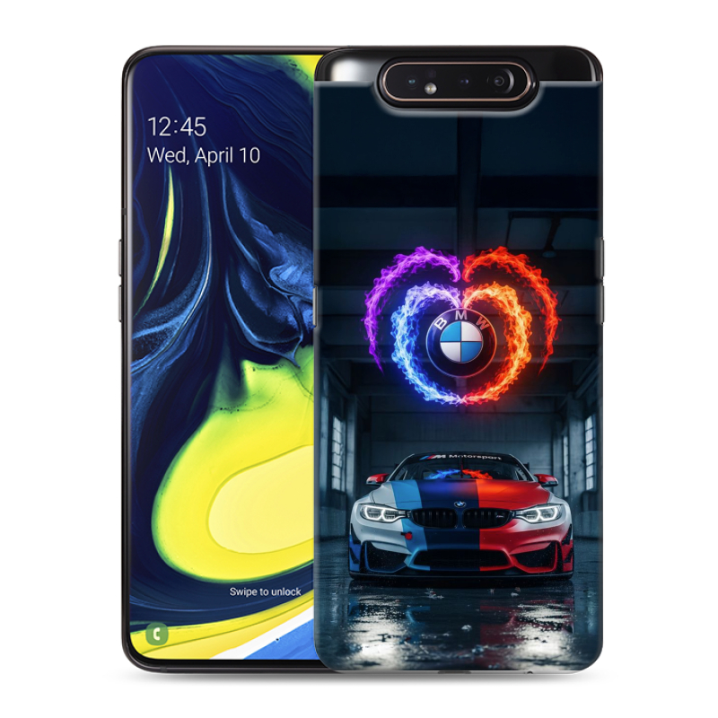 Силиконовый противоударный чехол на Samsung Galaxy A80 с принтом BMW БМВ Силиконовый противоударный чехол на Samsung Galaxy A80 с принтом BMW БМВ