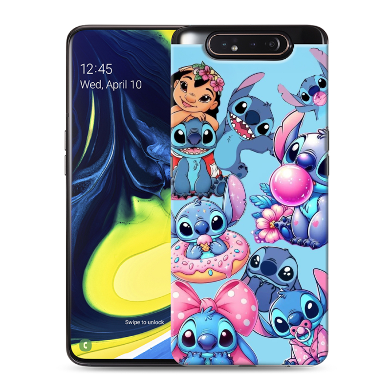 Пластиковый чехол на Samsung Galaxy A80 с принтом Лило и Стич Пластиковый чехол на Samsung Galaxy A80 с принтом Лило и Стич