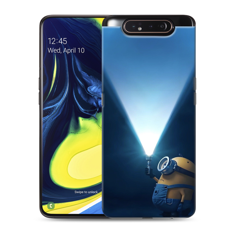 Силиконовый противоударный чехол на Samsung Galaxy A80 с принтом Миньоны Силиконовый противоударный чехол на Samsung Galaxy A80 с принтом Миньоны