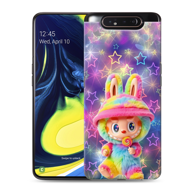 Силиконовый противоударный чехол на Samsung Galaxy A80 с принтом Labubu Лабубу Силиконовый противоударный чехол на Samsung Galaxy A80 с принтом Labubu Лабубу
