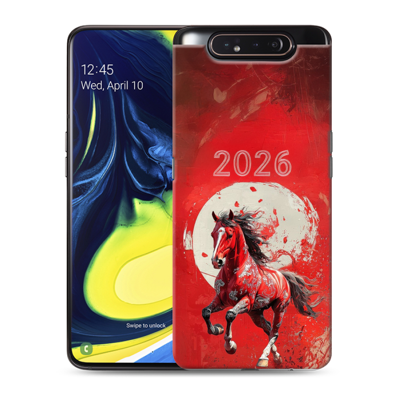 Силиконовый противоударный чехол на Samsung Galaxy A80 с принтом Новый год Силиконовый противоударный чехол на Samsung Galaxy A80 с принтом Новый год