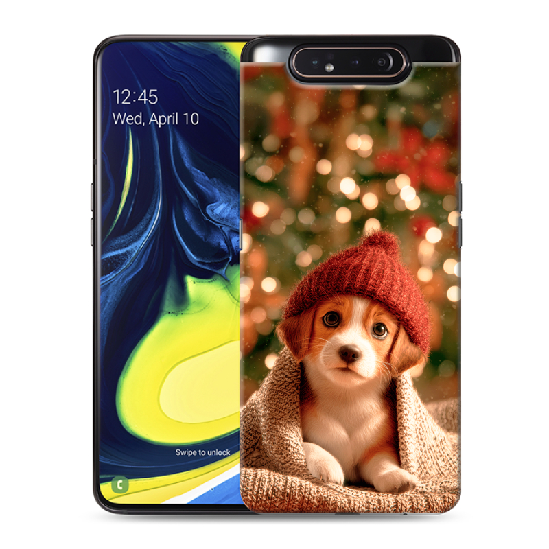 Силиконовый противоударный чехол на Samsung Galaxy A80 с принтом Новый год Силиконовый противоударный чехол на Samsung Galaxy A80 с принтом Новый год