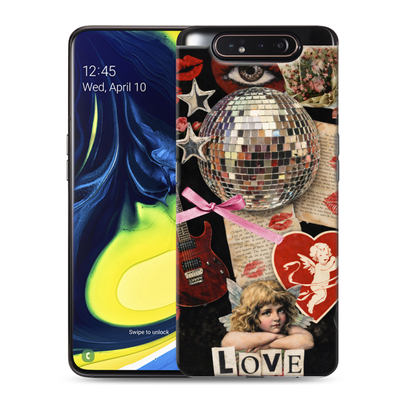 Силиконовый противоударный чехол на Samsung Galaxy A80 с принтом для девочек Силиконовый противоударный чехол на Samsung Galaxy A80 с принтом для девочек