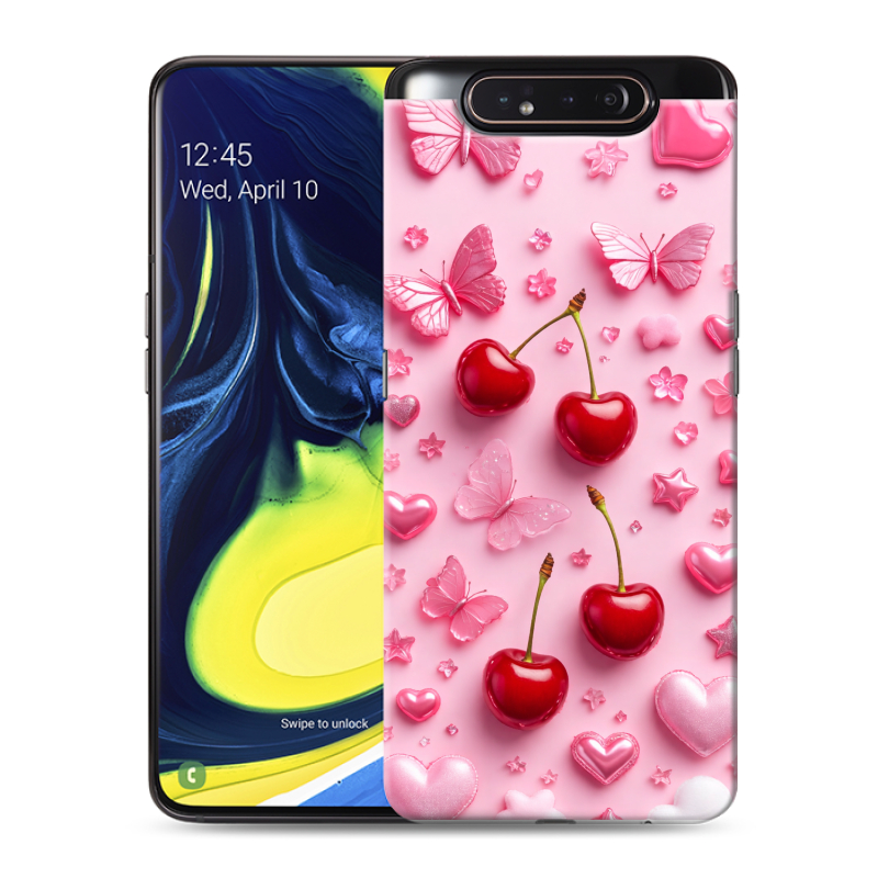 Силиконовый противоударный чехол на Samsung Galaxy A80 с принтом для девочек Силиконовый противоударный чехол на Samsung Galaxy A80 с принтом для девочек