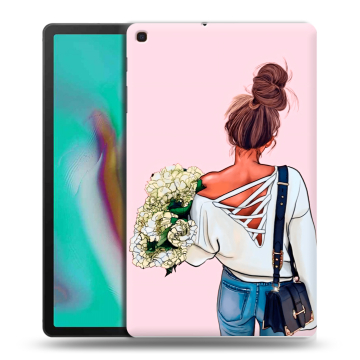 Силиконовый чехол на планшета Samsung Galaxy Tab A 10.1 (2019) с принтом Девушка и букет Силиконовый чехол на планшета Samsung Galaxy Tab A 10.1 (2019) с принтом Девушка и букет