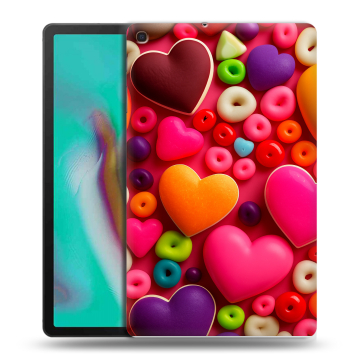 Силиконовый чехол на планшета Samsung Galaxy Tab A 10.1 (2019) с принтом Сердечки Силиконовый чехол на планшета Samsung Galaxy Tab A 10.1 (2019) с принтом Сердечки