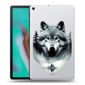 Силиконовый чехол на планшета Samsung Galaxy Tab A 10.1 (2019) с принтом Волк в лесу Силиконовый чехол на планшета Samsung Galaxy Tab A 10.1 (2019) с принтом Волк в лесу
