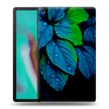 Силиконовый чехол на планшета Samsung Galaxy Tab A 10.1 (2019) с принтом Листья и роса Силиконовый чехол на планшета Samsung Galaxy Tab A 10.1 (2019) с принтом Листья и роса