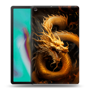 Силиконовый чехол на планшета Samsung Galaxy Tab A 10.1 (2019) с принтом Золотой дракон Силиконовый чехол на планшета Samsung Galaxy Tab A 10.1 (2019) с принтом Золотой дракон