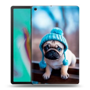 Силиконовый чехол на планшета Samsung Galaxy Tab A 10.1 (2019) с принтом Мопс в шапке Силиконовый чехол на планшета Samsung Galaxy Tab A 10.1 (2019) с принтом Мопс в шапке