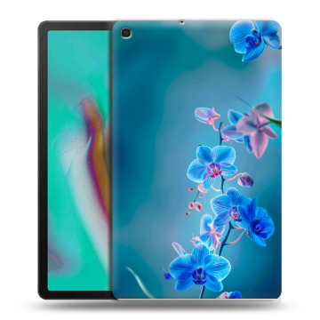 Силиконовый чехол на планшета Samsung Galaxy Tab A 10.1 (2019) с принтом Голубые цветы Силиконовый чехол на планшета Samsung Galaxy Tab A 10.1 (2019) с принтом Голубые цветы