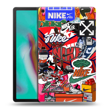 Силиконовый чехол на планшета Samsung Galaxy Tab A 10.1 (2019) с принтом Найк Nike яркий Силиконовый чехол на планшета Samsung Galaxy Tab A 10.1 (2019) с принтом Найк Nike яркий