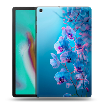 Силиконовый чехол на планшета Samsung Galaxy Tab A 10.1 (2019) с принтом голубые орхидеи Силиконовый чехол на планшета Samsung Galaxy Tab A 10.1 (2019) с принтом голубые орхидеи