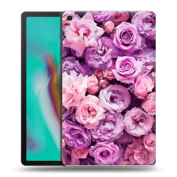 Силиконовый чехол на планшета Samsung Galaxy Tab A 10.1 (2019) с принтом лавандовые розы Силиконовый чехол на планшета Samsung Galaxy Tab A 10.1 (2019) с принтом лавандовые розы
