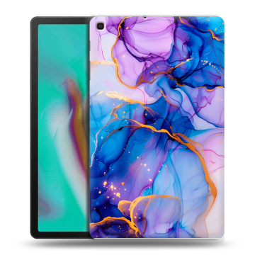 Силиконовый чехол на планшета Samsung Galaxy Tab A 10.1 (2019) с принтом синий мрамор Силиконовый чехол на планшета Samsung Galaxy Tab A 10.1 (2019) с принтом синий мрамор