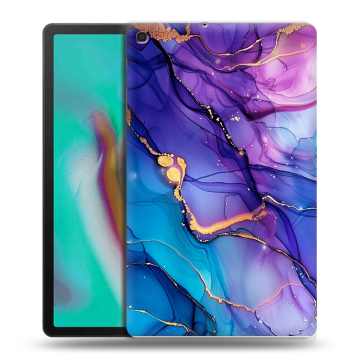 Силиконовый чехол на планшета Samsung Galaxy Tab A 10.1 (2019) с принтом синий мрамор Силиконовый чехол на планшета Samsung Galaxy Tab A 10.1 (2019) с принтом синий мрамор
