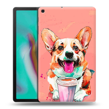 Силиконовый чехол на планшета Samsung Galaxy Tab A 10.1 (2019) с принтом собака корги Силиконовый чехол на планшета Samsung Galaxy Tab A 10.1 (2019) с принтом собака корги